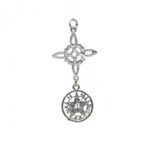 Colgante Nudo de Bruja y Tetragramatón Grande en Plata de Ley 925
