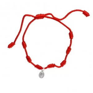 Pulsera de los 7 Nudos de Protección y la Milagrosa en Plata de Ley 925